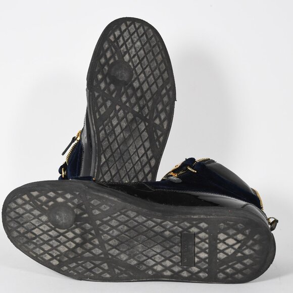 Giuseppe Zanotti Coby High-Top Sneakers - Black with Gold Accents (Size 44) - Picture 10 of 13